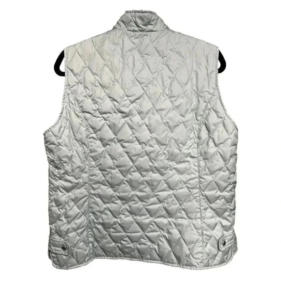 EDDIE BAUER PREMIUM GOOSE DOWN LT GRN QUILTED DOWN EMBROIDERED FLOWERS VEST SZ L - Picture 3 of 13